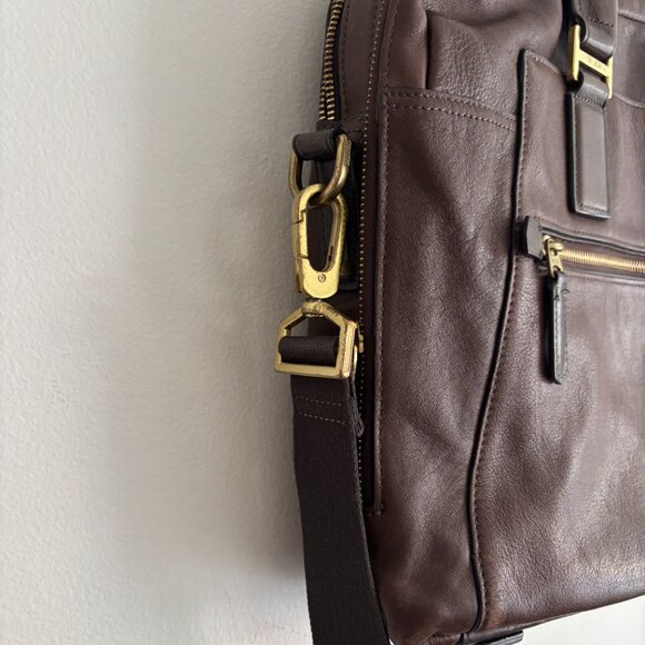 $1050 Tumi Beacon Hill Laptop Tan Brown Leather Briefcase Bag - Picture 5 of 13